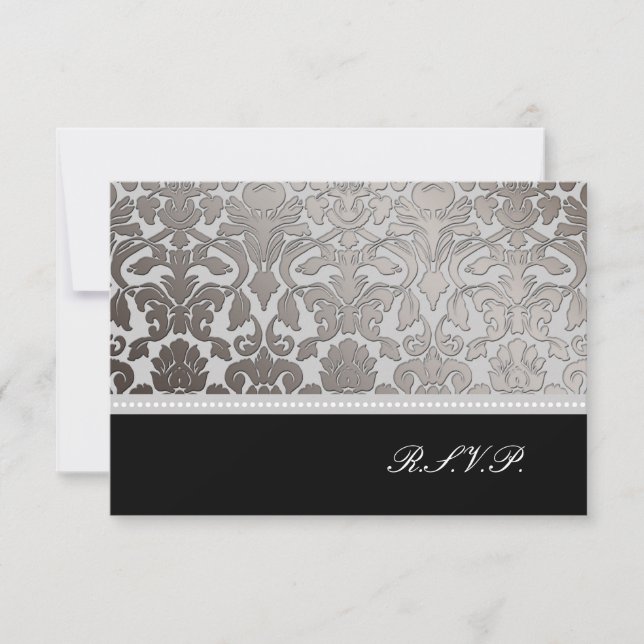 PixDezines rsvp platinum flora damask/diy colours Card (Front)