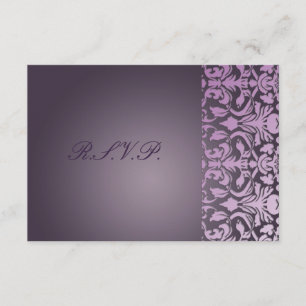 PixDezines rsvp plum flora damask/diy background Card