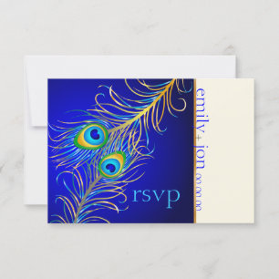 PixDezines RSVP psychedelic peacock/cobalt blue Card