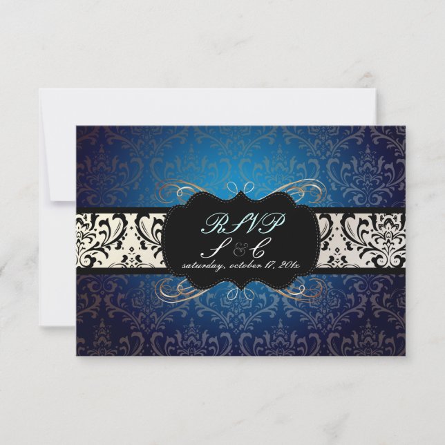 PixDezines rsvp Rossi Damask, midnight blue (Front)