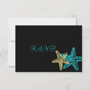 PixDezines rsvp Starfish/Beach Weddings Card