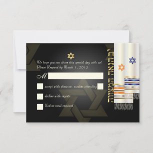 PixDezines rsvp talit/bnai mitzvah/diy colour Card