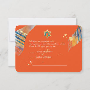 PixDezines rsvp talit Mitzvah/DIY background colou Invitation
