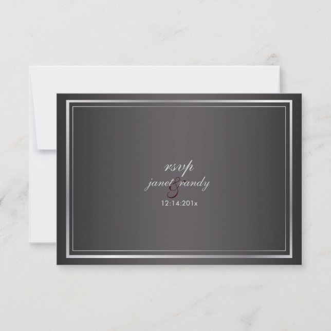 PixDezines rsvp template/faux bronze Card (Front)