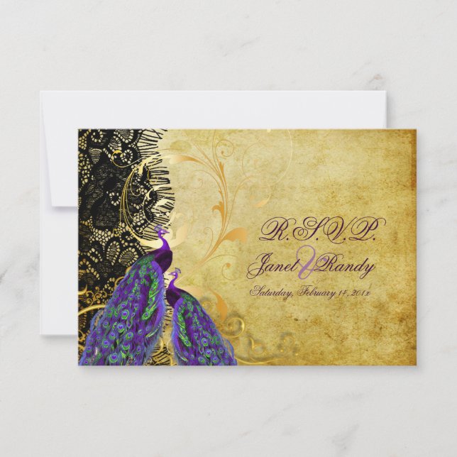 PixDezines rsvp tourbillons vintage paon+filigree (Devant)