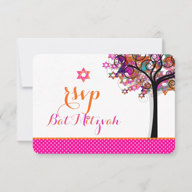 PixDezines RSVP Tree of Life Bat Mitzvah (Front)