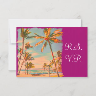 PixDezines rsvp Vintage Beach Scence/Aloha/Luau