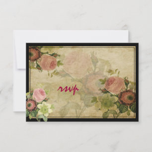 PixDezines rsvp vintage cottage roses/diy fonts Card