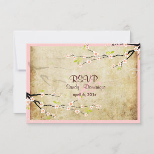 PixDezines rsvp Vintage Sakura Card