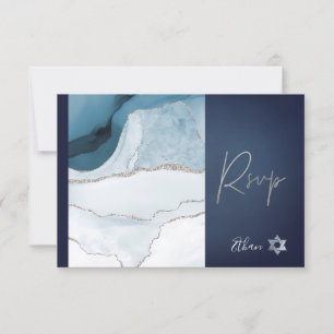 PixDezines RSVP Watercolor Agate Bar Mitzvah ✡