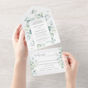 PixDezines Rustic Eucalyptus DIY Background All In One Invitation