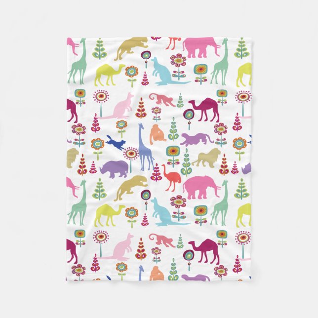 PixDezines safari garden Fleece Blanket (Front)