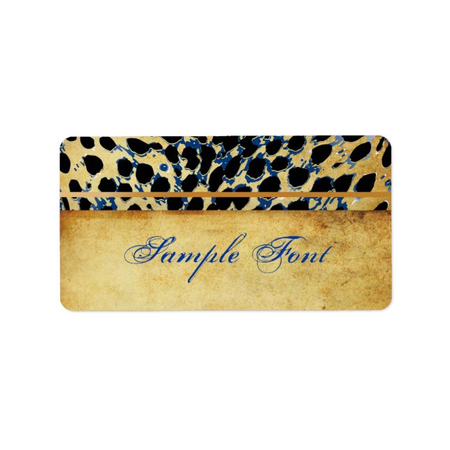 PixDezines Safari, vintage blue cheetah Label (Front)