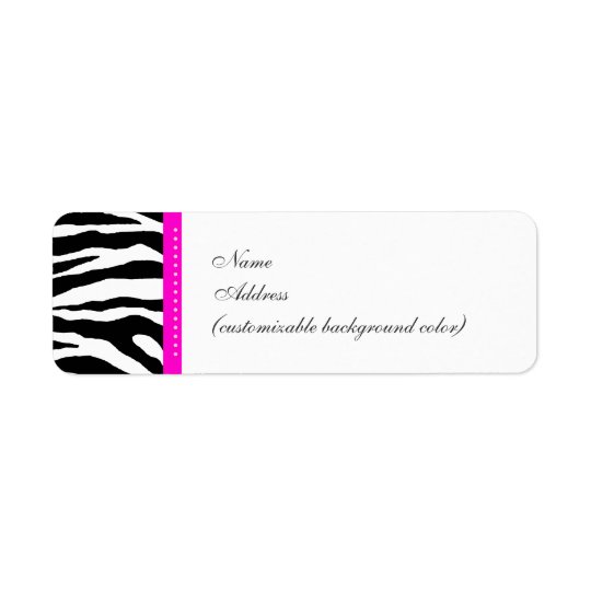 PixDezines Safari, white + black, zebra Return Address Label