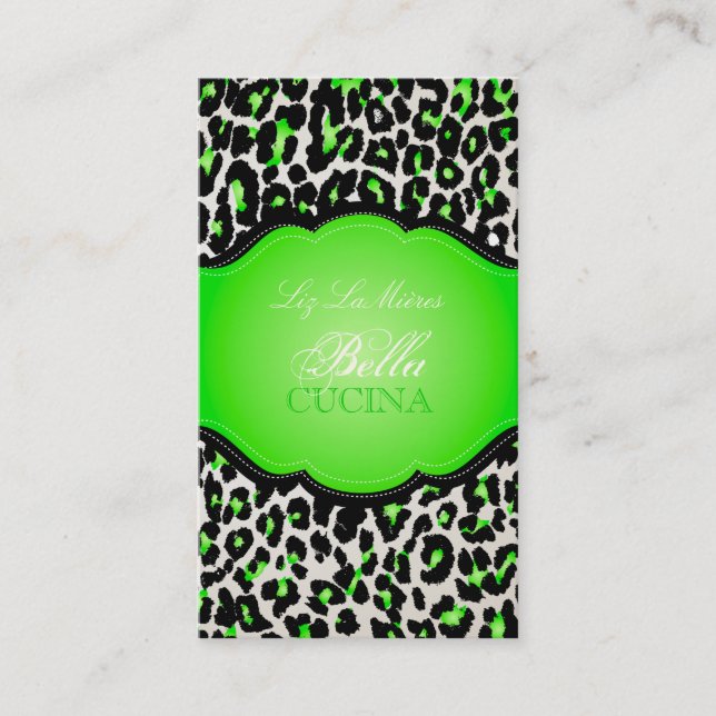 PixDezines Sassy cheetah print/diy background Business Card (Front)