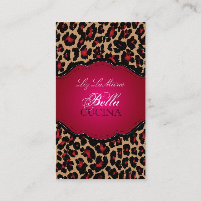 PixDezines Sassy cheetah print/diy background Business Card (Front)
