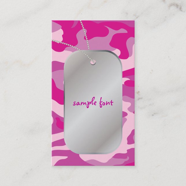 PixDezines Sassy Pink Camo+Dog Tags (Front)