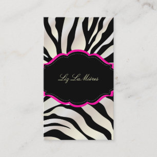 PixDezines Sassy zebra pattern/DIY colour/black Business Card