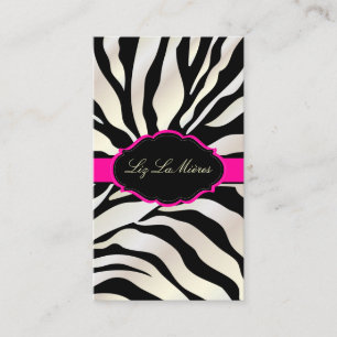 PixDezines Sassy zebra pattern/DIY colour/black Business Card