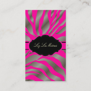 PixDezines Sassy zebra pattern/DIY colour/hot pink Business Card
