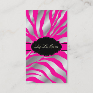 PixDezines Sassy zebra pattern/DIY colour/hot pink Business Card