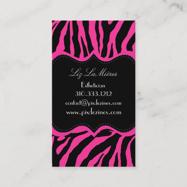 PixDezines Sassy zebra print Business Card (Front)