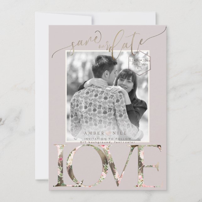 PixDezines Save Date/Botanica Love Save The Date (Front)