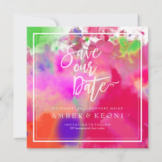 PixDezines Save Date/Colour Run/Rainbow Save The Date (Front)