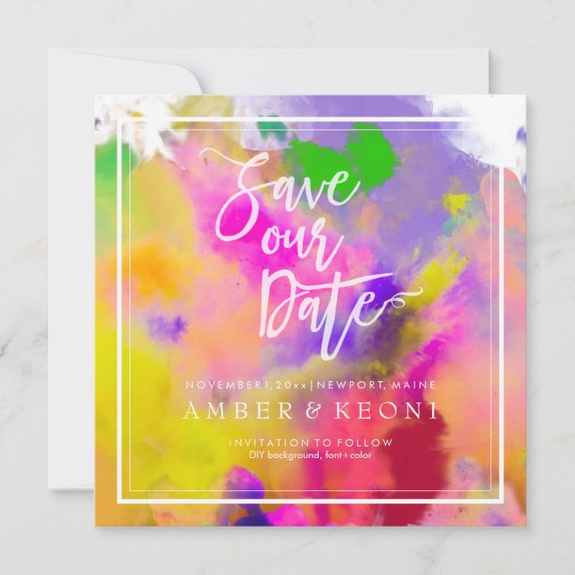 PixDezines Save Date/Colour Run/Rainbow The Date (Front)