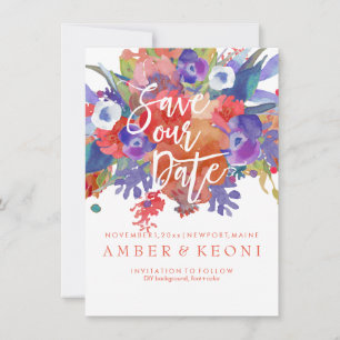 PixDezines Save Date/Floral Watercolor/Autumn The Date