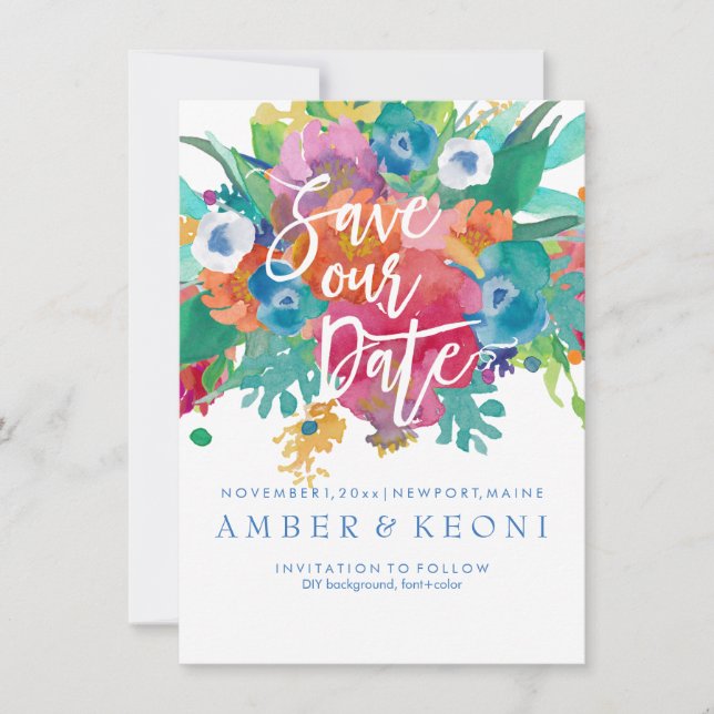 PixDezines Save Date/Floral Watercolor Save The Date (Front)