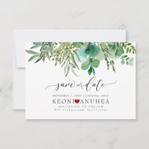 PixDezines Save Date/Greenery,  Elder+Fern Save Th The Date
