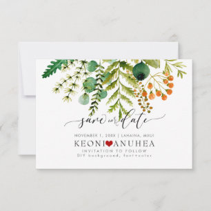 PixDezines Save Date/Greenery,  Elder+Fern The Date