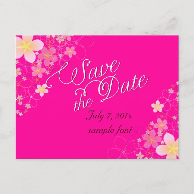 PixDezines/save date/hula dream/diy colour Announcement Postcard (Front)