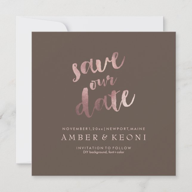 PixDezines Save Date/Mauve/DIY Background Save The Date (Front)