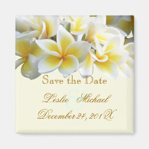 PixDezines Save Date, Plumeria Lei Magnet