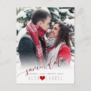 PixDezines Save our Date Calligraphy DIY Colour Postcard