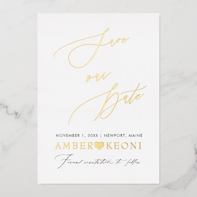 PixDezines Save our Date Luxe Calligraphy (Front)