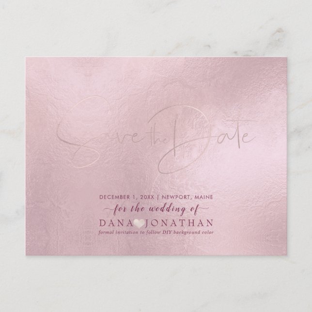 PixDezines Save the Date/Blush Pink DIY Colour Postcard (Front)
