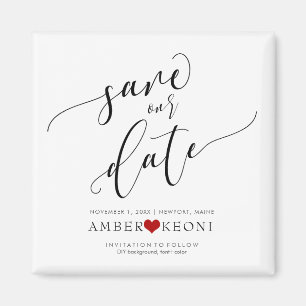 PixDezines Save the Date/Modern Calligraphy Font Magnet