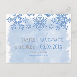 PixDezines/save the date/snowflakes Announcement Postcard