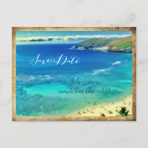 PixDezines/save the date/vintage hanauma bay Announcement Postcard