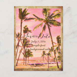 PixDezines/save the date/vintage hawaii Announcement Postcard