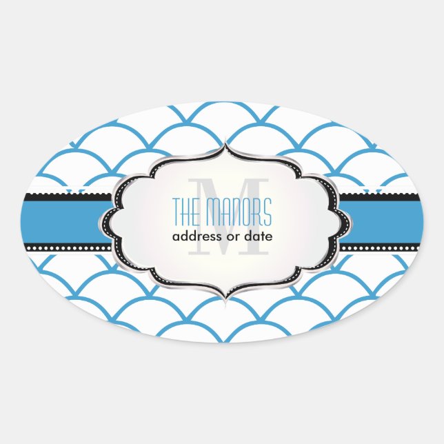 PixDezines scales trellis/DIY colours Oval Sticker (Front)