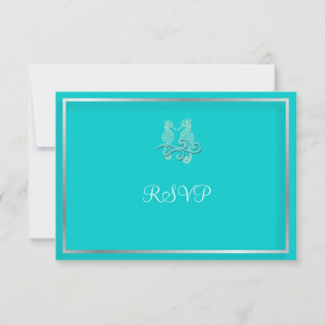 PixDezines Seahorse RSVPs RSVP Card (Front)