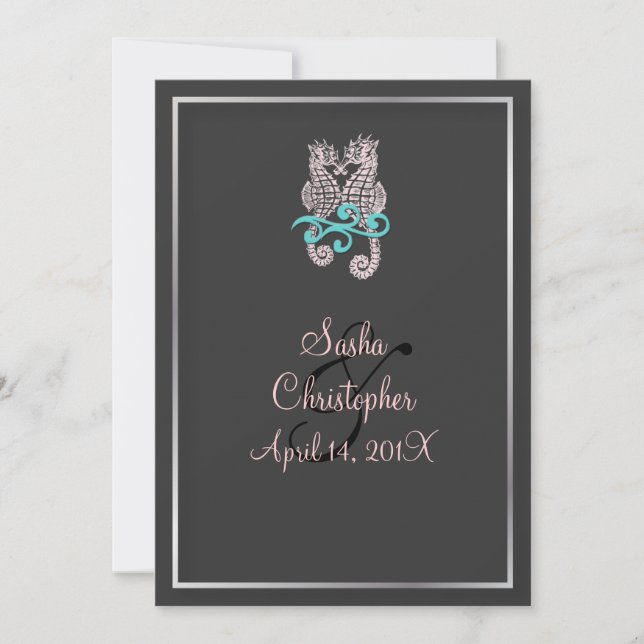 PixDezines Seahorse Wedding Invitations (Front)
