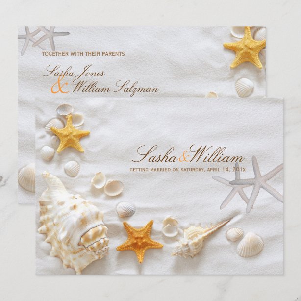 Seashell Wedding Invitations & Announcements | Zazzle CA