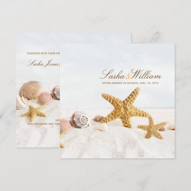 PixDezines Seashells/Beach Invitations/DIY Invitation (Front/Back)