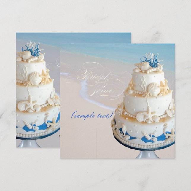 PixDezines Seashells Cake/Bridal Shower Invitation (Front/Back)