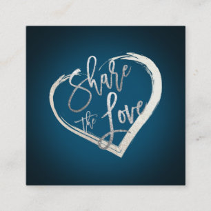 PixDezines Share the Love Faux Silver, DIY Colour Square Business Card